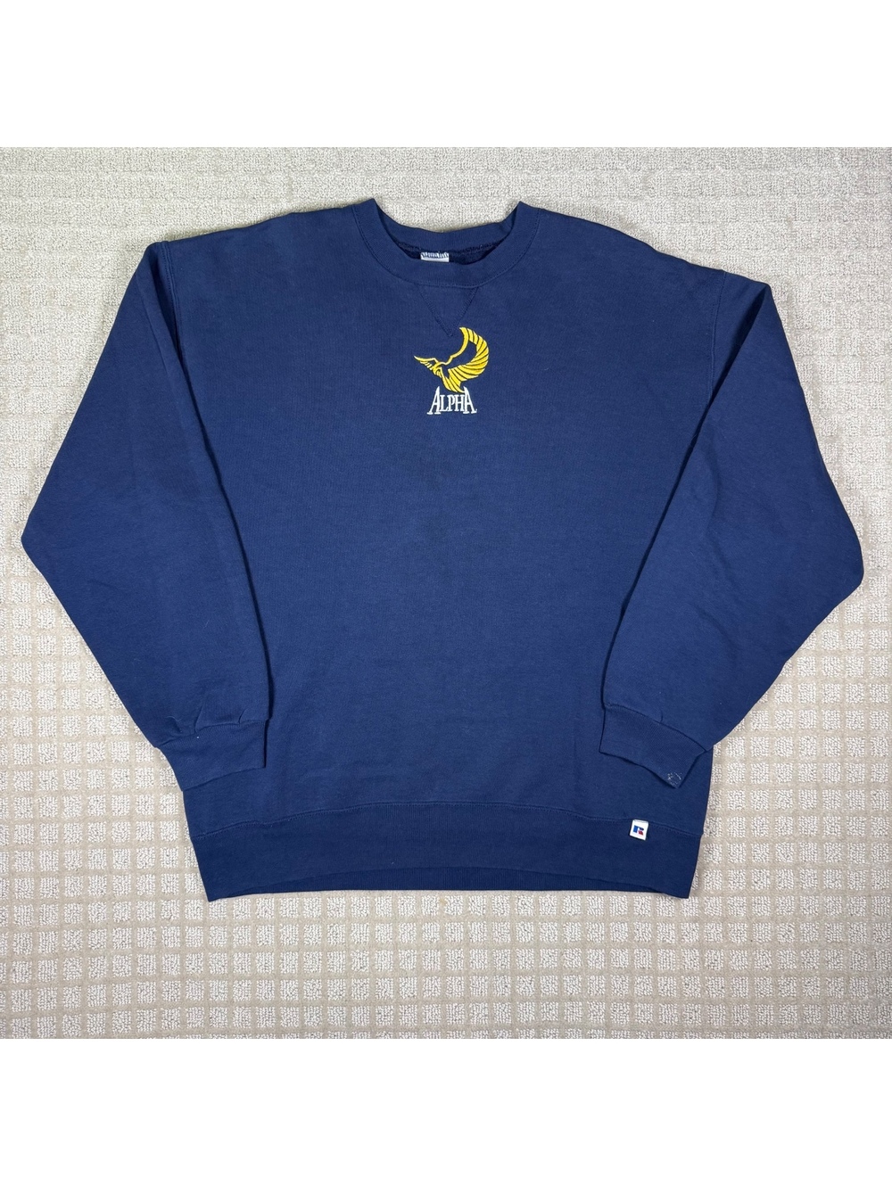 Vintage Russell Athletic Alpha Crewneck Sweatshirt Large